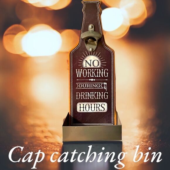 Beer Bottle Opener l Wood Plaque l Bottle-cap bin l 3 styles l Wall hanging New - Picture 8 of 8